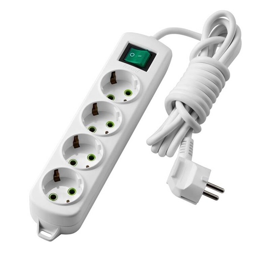 [PTG425.00029] LETITIA Extension Cord (Switch), 4 Sockets, 3x1.5mm², LEZARD
