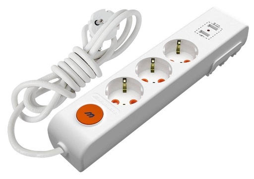 [PTG425.00057] Prelungitor (2 x USB, intrerupator), 3 prize, 2m, 3x1mm², MUTLUSAN