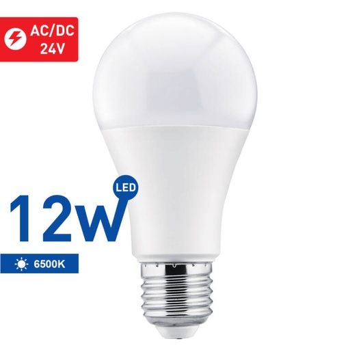 [PTG074.00070] Bec LED 12W (24V) E27 A60 6500K, WELLMAX