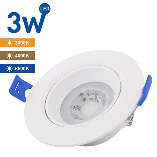 [PTG062.00010] SAMSUNG Round Adjustable LED Spotlight, 3W, WELLMAX