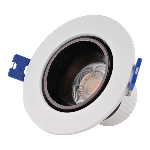 [PTG062.00027] Combi 2E Spot LED, IP20, DIP 3CCT, Rama alba + difuzor negru lucios, 9W, WELLMAX