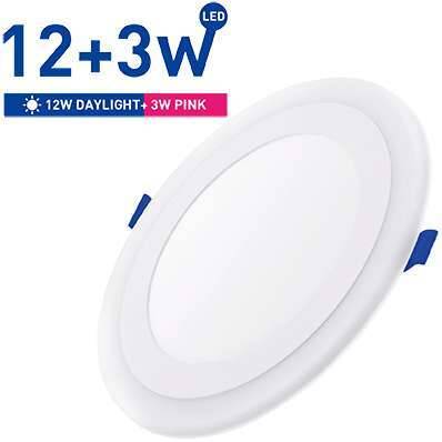 [PTG062.00046] SAMSUNG Round Recessed LED Spotlight, 12W, 6500K + 3W Pink, WELLMAX