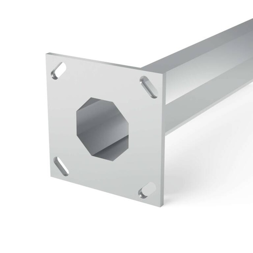 [PTG179.00001] Stalp din otel galvanizat cu flansa + sistem de fixare, 4m, LAVA
